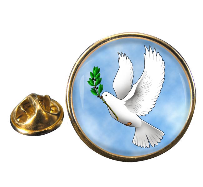 Dove of Noah Round Pin Badge
